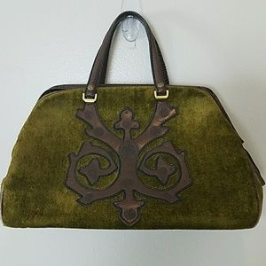 Vintage Unmarked Handmade Green Doctor Style Bag